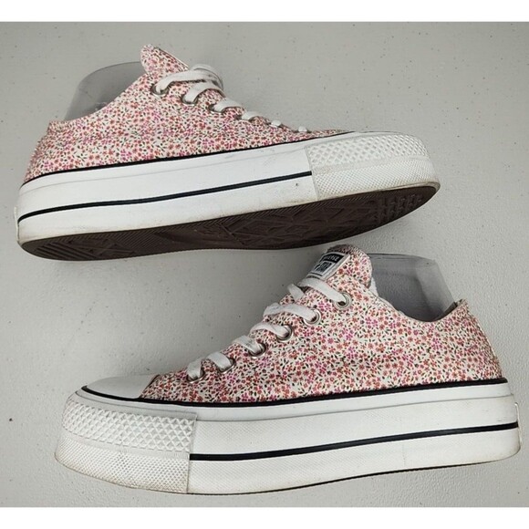 Chuck Taylor Platform All Star Lift Ox Egret/Multi/Black 568378C VINTAGE FLORAL - Picture 8 of 11